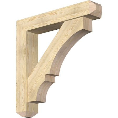Ekena Millwork Balboa Craftsman Rough Sawn Bracket w/ Offset Brace, Douglas Fir, 8"W x 44"D x 44"H BKT0806X44X44BOA04RDF